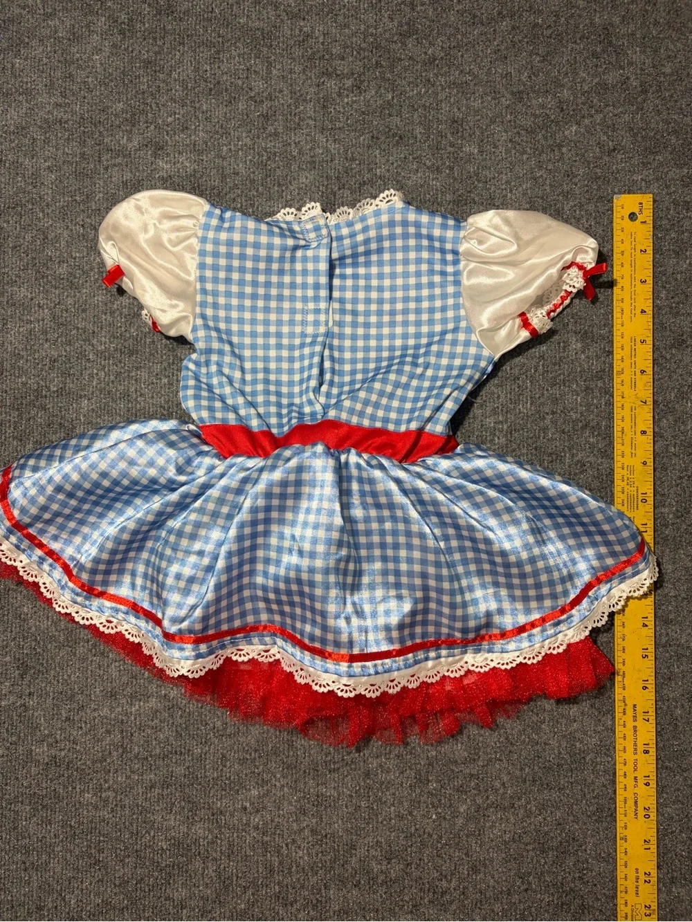 Toddler Wizard of Oz Dorothy Classic Blue Gingham & Red Trim Kids Costume Dress